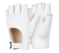 Hemobllo Artificial Leather Half Finger Gloves for Women Fingerless Motorcyclist Riding Gloves with Enhanced Grip and Dexterity Comfortable Soft Lined for Dancing and Multipurpose Use