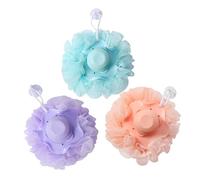 Hemobllo Automatic Liquid Dispensing Bath Pouf 3pcs Large Shower Sponge Body Scruber Exfoliating Back Scrubber Gentle on Sensitive Skin Bath Pouf in Sky Blue Flesh Pink Grape Purple