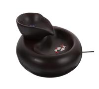 Hemobllo Automatic Pet Water Dispenser USB Powered Cat Dog Water Fountain with Ceramic Bowl, Auto Cycle Drinking Fountain for Cats, Black Smart Pet Waterer for Home Use