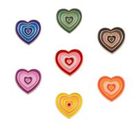 Hemobllo Badges Practical Clothing Accessories Romantic Love Theme Random Color Alloy Brooches 7pcs Heart Shaped Eye-catching Fashionable Corsages for Festival