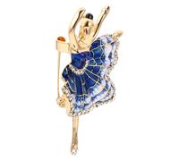 Hemobllo Ballet Dancer Brooch Costume Accessory and Zinc Alloy with Rhinestone Inlay, Elegant Blue for Women, for Ballet or Fairy Dress