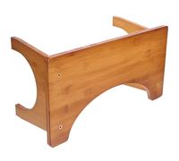 Hemobllo Bamboo Toilet Step Stool, Squatting Footstool in Dark Bamboo Color, Bathroom Safety Aid with Non-Slip Feet, Suitable for Toilet Assistance and Healthy Posture