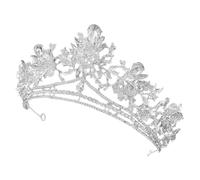 Hemobllo Baroque Queen Crown Tiara Crystal Headband for Women Silver Mermaid Crown Princess Tiaras Bridesmaids Hair Accessories Halloween Party Wedding