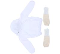 Hemobllo Beekeeping Suit Jacket with Veil and Professional Beekeeper Gloves White Protective Outdoor Apiculture Gear for Beekeeper Work