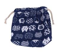 Hemobllo Bento Lunch Bag Portable and Convenient to Carry Japanese Style Thickened Lunch Double-Layer with Cotton and Drawstring Closure Cotton Drawstring Bento for Work Or Picnic