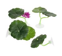 Hemobllo Betta Fish Leaf Hammock 4Pcs with Suction Cups Artificial Floating Aquarium Plants for Fish Breeding and Resting Silicone Plastic Material