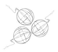 Hemobllo Bird Nesting Helper Basket 3Pcs Metal Wire Hanging Globe Organizer for Patio Wild Bird Nesting Supply Dispenser