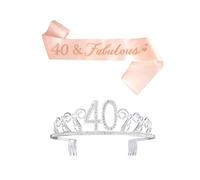 Hemobllo Birthday Party Sash and Crystal Hair Comb, Polyester and Satin Material, Creative Fun Style for Girl Theme and Birthday Parties