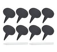Hemobllo Black Chalk Board Cheese Labels for Charcuterie Board with Fun Shape Design and Soapstone Chalks, Easy to Write and Clean Cupcake Picks and Cheese Toppers for Food Labels at Buffet