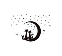 Hemobllo Black DIY Star Wall Decals Cat Wall Stickers Removable Self-Adhesive PVC Waterproof and Easy to Reuse for Home Decor and Boys and Girls Bedrooms