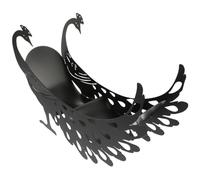 Hemobllo Black Iron Peacock Toilet Paper Holder Freestanding Paper Organizer with Stable Structure for Bathroom and Living Room Desktop Decor