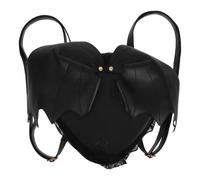 Hemobllo Black Pu Leather Bat Backpack for Women, Super Spacious Scratch Resistant School Bag with Creative Bat Design, for School and Shopping