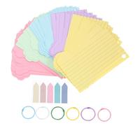 Hemobllo Blank Index Cards Set with Metal Binder Rings Cream Flashcards for Words Memory Loose Leaf Study Notepad for School Office and Revision
