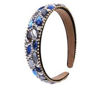 Hemobllo Blue Rhinestone Women Headband with Comfortable Lightweight Design, Simple Style Hair Hoops for Different Occasions and Photo Props, Does Not Scratch Skin