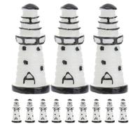 Hemobllo Bottle Decoration 12pcs Assembly Miniature Lighthouse Figurines Resin Crafts with White Adorable Lighthouse Design for Fish Tank and Coastal Decor