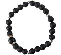 Hemobllo Bracelet, Stone Bead Matte Lightweight for Men Black Fashion Adjustable Wrist Decor Chic Style for Party or Valentine’s Day Gift
