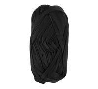 Hemobllo Braided Cotton Knitting String DIY Craft Rope for Handmade Macrame, Flat Woven Cord for Cushions, Rugs, and Home Decor, Black Thick Yarn for Hand Knitting Projects