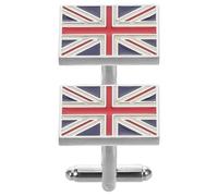 Hemobllo Brass Uk Flag Cufflinks with Classic Union Jack Design, Resistant to Fading and Replaceable, Stylish Accessory for Formal Suits and British-themed Events