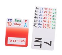 Hemobllo Bridge Bidding Cards PVC Plastic Clear Printing Easy to Stand and Stack for Bridge Game Tournaments Travel Play Essential Accessory for Indoor Card Games