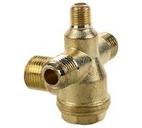 Hemobllo Bronze 4 Ways Threaded Compressor Safety Fitting Quick Connect Tool with Nominal Diameter 13.7mm and Nominal Pressure 0.001mpa, Excellent Replacement for Air Compressor Pipelines