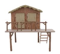 Hemobllo Brown Pvc Simulated Thatched Cottage Model with Vivid Reproduction and Sturdy Design, Creative Decorative Ornament for Room and Farm Landscaping