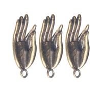 Hemobllo Buddha Hand Keychain Pendant Small Brass 3 Pack Ornament for Creative Home Decoration
