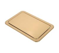 Hemobllo Built-In Garbage Bin Lid Rectangle Countertop Trash Can Lid Stainless Steel Recessed Cover Easy to Clean Golden for Kitchens and Hotel