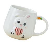 Hemobllo Bunny Ceramic Mug White Ceramic Coffee Cup for Daily Drinks | Embossed Rabbit Design, Smooth Edges and Comfortable to Hold, for Iced Coffee, Soda, Afternoon Tea