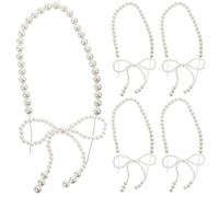 Hemobllo Cake Decorations Imitation Bow-knot Shape 10pcs White for Fruits and Cookies with Widely Application on Different Occasions Such as Birthday Party
