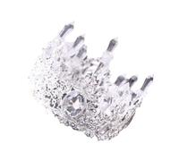 Hemobllo Cake Topper Crystal Crown Silver for Birthday and Dance Party Decorations