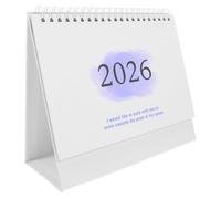 Hemobllo Calendar 2025-2026, 18 Months English Standing Flip Desktop Calendar Small Desk Twin-Wire Binding for Office Home (Gradient Purple)