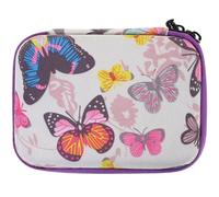 Hemobllo Camera Bag with Hard Portable Case White Butterfly Print 15 Compartments 10ml Purple Zipper Small Camera Case Compatible with Compact for Travel and Outdoor Use