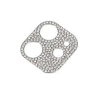 Hemobllo Camera Lens Protector Rhinestone, Bling Crystal Rear Camera Cover - Diamond Lens Protective Ring Sticker Decor Compatible with iPhone 12 Silver