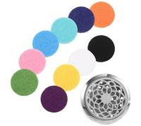 Hemobllo Car Aromatherapy Diffuser Vent Clip with 9pcs Refill Pads, Stainless Steel Portable Vent Freshener Clip for Car, Natural Pattern Hollow out Design to Random Color Assorted style