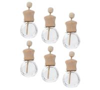 Hemobllo Car Fragrance Diffuser 6pcs Glass Bottles 10ml with Clip, Easy to Carry Aroma Diffuser for Perfume and Essential Oil, Suitable for Air Conditioner