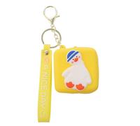 Hemobllo Cartoon Duck Keychain Small Pouch with Keyring Portable Data Cable Storage Bag Coin Purse Pendant for Women Accessories