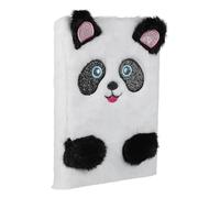 Hemobllo Cartoon Panda Plush Notebook Writing Pad Soft Diary Fluffy Cover Cute Pocketbook Fuzzy Secret Journal for School Notes and Daily Journaling