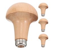 Hemobllo Carving Tool Handle 4Pcs Wooden Mushroom Shape Grip Replacement for Engraving Home Repairs Woodworking Accessories