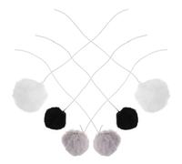Hemobllo Cat Playing Balls Interactive Cat with Elastic String and Soft Lint Material Lightweight round Plush Balls 6pcs for Indoor Use to Cat's Mood and Help Exercise and Small Animals