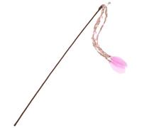 Hemobllo Cat Teaser Cat Teaser Stick Interactive Wooden and Rope Kitten Teasing Stick with Bell Decor for Indoor