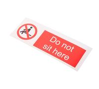 Hemobllo Caution Sticker Warning Sign Do Not Sit Here Decal Adhesive Label for Schools and Factories 150Mm X 50Mm