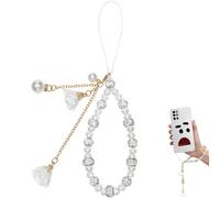Hemobllo Cell Phone Straps Creative Crystal Flower Pendant Charm Cute Pocket Keychain Strap for Car Key Purse Decoration (White)