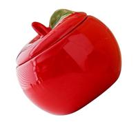 Hemobllo Ceramic Apple Shaped Storage Jar with Lid for Scented Candle Cup Tea Sugar Spice Canister Portable Kitchen Food Container for Candy Snacks and Bulk Food Storage