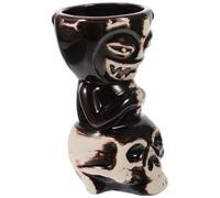 Hemobllo Ceramic Skull Tiki Mug 450ml Hawaiian Party Cocktail Drinking Cup Novelty Bar Drinkware for Entertaining