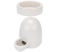Hemobllo Chick Waterer and Large round Food Bowl Set for Poultry Feeding, Ceramic Chicken Water Feeder with Feeding Container, Suitable for Chickens and Poultry Care