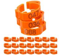 Hemobllo Chicken Leg Bands No Tools Required 100pcs Orange for Marking and Identifying Poultry Suitable for Chickens and Chicks in Farms Or Bird Keeping