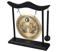 Hemobllo Chinese Traditional Gong Ornament Dragon Pattern Table Gong Mallet Vintage Style Home Decor
