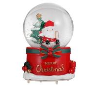 Hemobllo Christmas Crystal Ball Music Box with LED Light Snowflake Snow Globe Playing Festive Songs Santa Claus Holiday Decoration Christmas Celebration