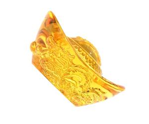 Hemobllo Citrine Ingot Ornament Crystal Golden Home Office Decoration
