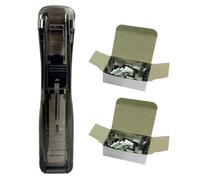 Hemobllo Clam Clip Dispenser Paper Stapler for Students and Staff, Black Plastic and Iron, Alternative to Paperclips and Staples, Reports and Presentations